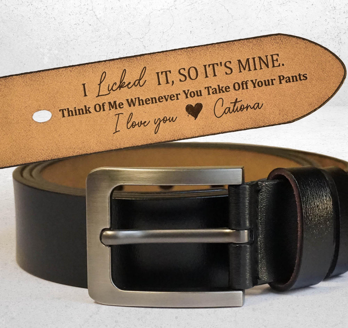 Personalised engraved belt